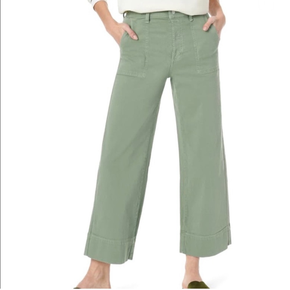 Joe's Jeans High-Rise Trouser Crop in Seagrass Wide Leg Pant High Waisted 24